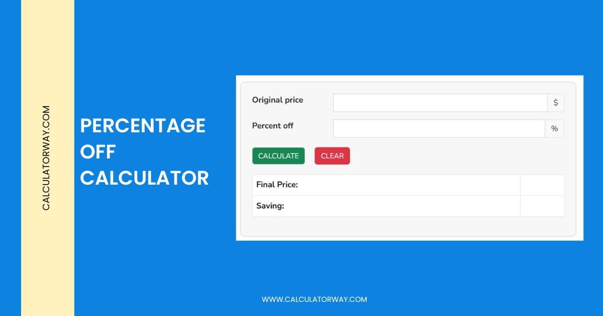 Percentage off calculator - Calculatorway