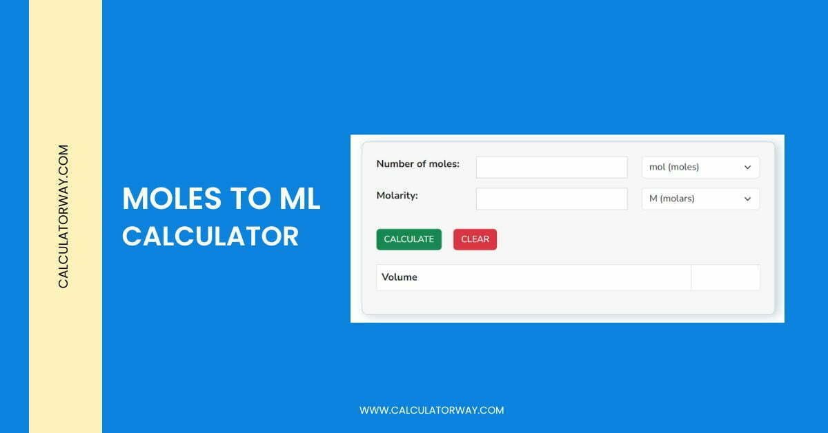 Moles to ml calculator calculatorway