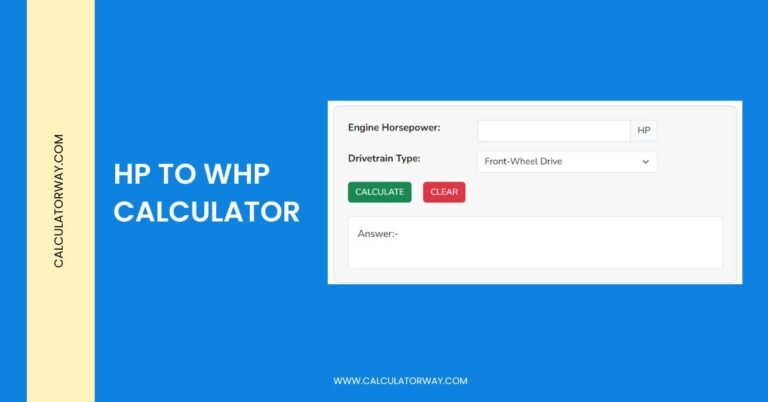 hp to whp calculator