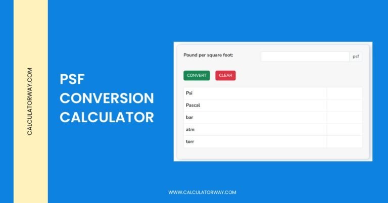 psf conversion calculator