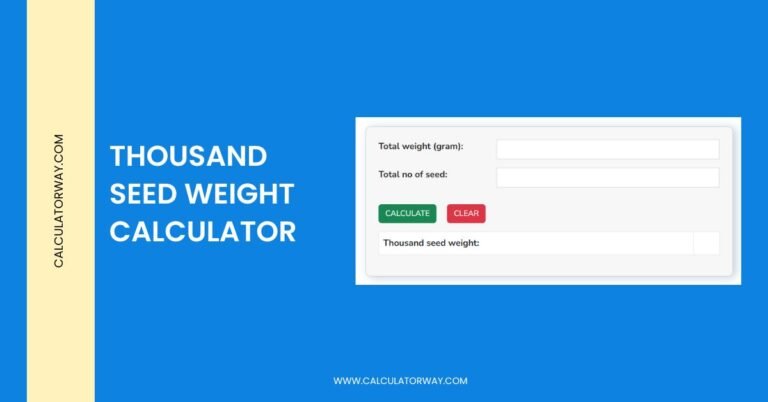 thousand seed weight calculator