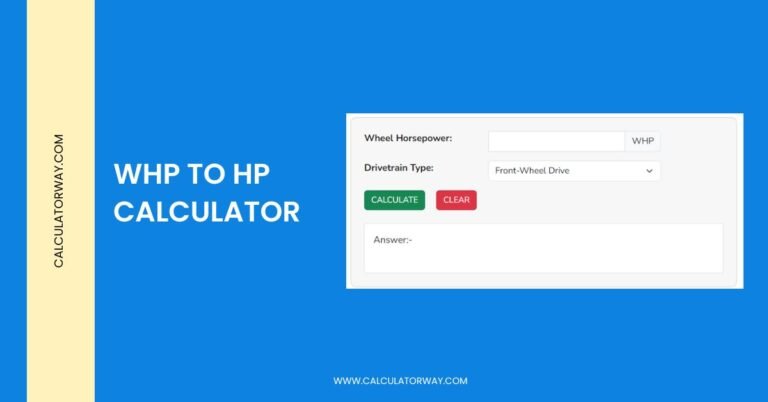 whp to hp calculator