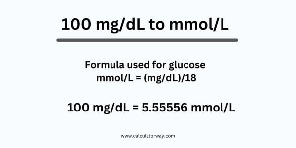 100 mg/dl to mmol/l