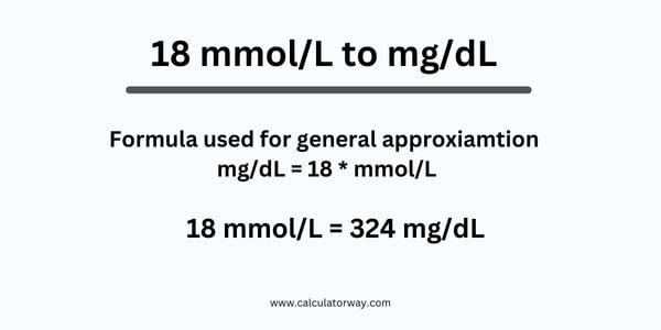 18 mmol/l to mg/dl