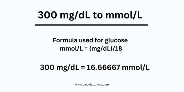 300 mg/dl to mmol/l
