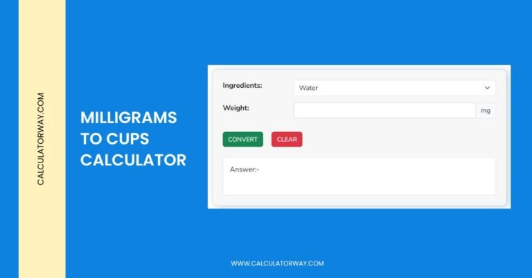 mg to cups calculator